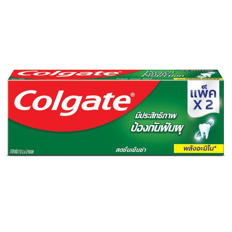 คอลเกตยาสีฟันเย็นซ่า 150กรัม แพค2 Colgate Icy Cool Toothpaste 150g. Pack2 [หมายเลขบาร์โค้ด 8850006202562 ]
