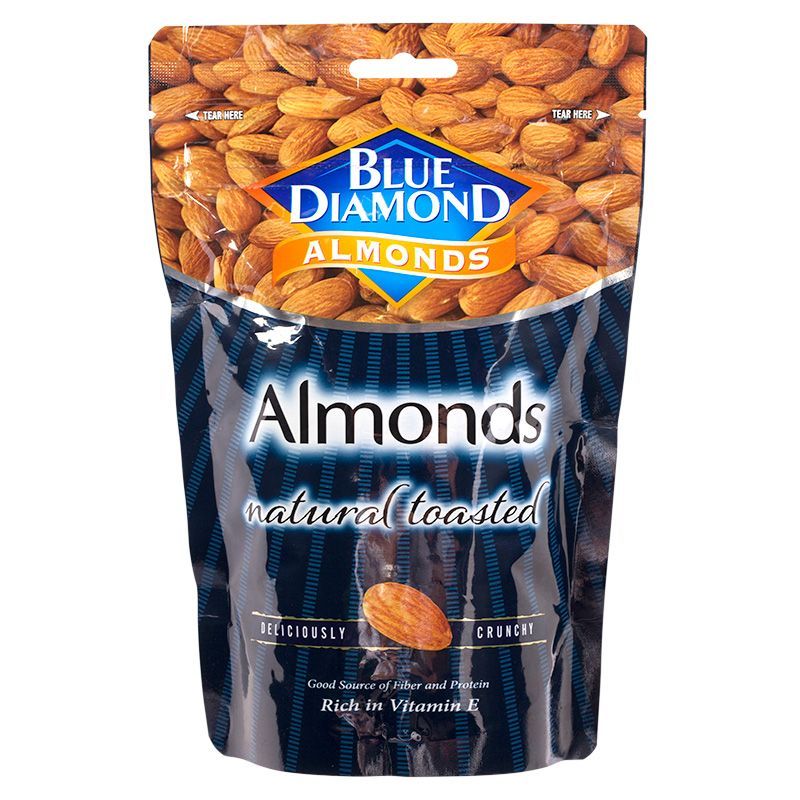 บลูไดมอนด์อัลมอนด์อบ 150กรัม Blue Diamond Natural Roasted Almonds 150g. [หมายเลขบาร์โค้ด 8850096820349]