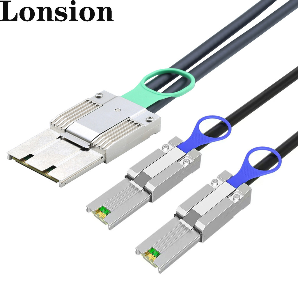 [คลังสินค้าพร้อม] iPass MINI SAS SFF-8088 8X I/O 68P ถึง Two HD 8088 4X Server Harness