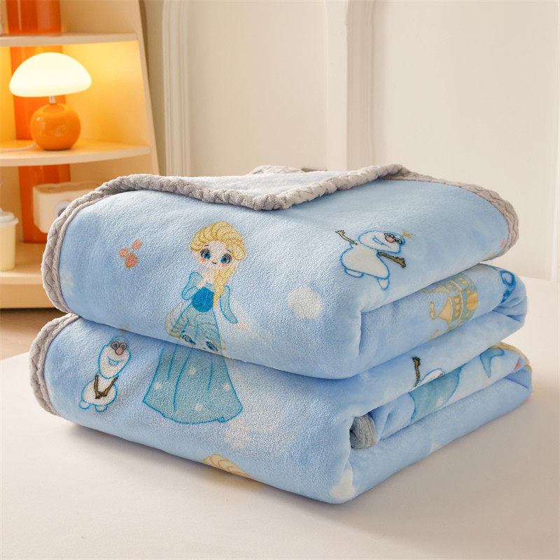 【ks0706.th】 fluffy blanket Cartoon Disney Elsa Blanket Soft Fluffy Velvet Summer Quilt for Kid Sofa 