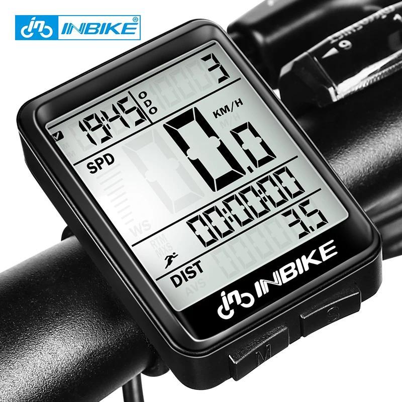 INBIKE Rainproof MTB Bike Computer Bicycle Speedometer Wireless Wired Odometer Cycling Watch LED Screen Measurable Watch