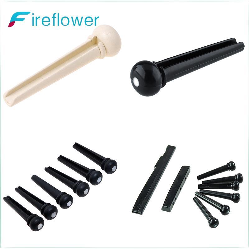 Fireflower ชุด 6 ชิ้น Bla Ebony Bridge Pins พร้อมเชลล์จุดสําหรับกีตาร์อะคูสติกคุณภาพ
6 ชิ้น Ebony Br