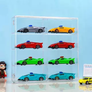 BDGF 1ชิ้นกันฝุ่นรถไม่เจาะกาวผนังกล่องเก็บโปร่งใส1:64อะคริลิคกล่องแสดงรถสําหรับรถยนต์รุ่นของเล่นตู้รา ไทย