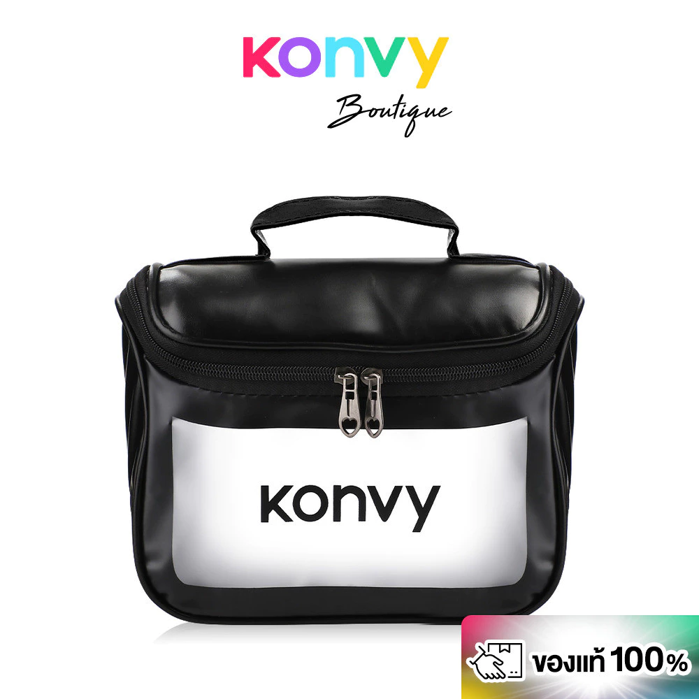 Konvy Waterproof Cosmetic Bag คอนวี่ กระเป๋าเครื่องสำอาง (Black /White/Pink)