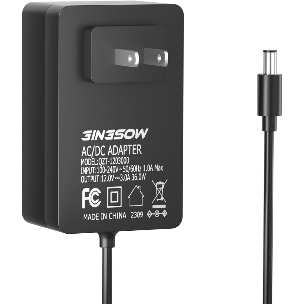 12V 3A Power Supply Adapter,GINGSOW AC 100-240V to DC 12V LED Driver Max 36W 5.5MM x 2.1MM DC Output