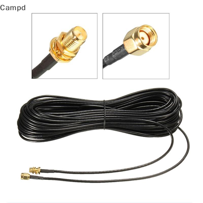 Campd 1PC 20m WiFi เราเตอร์เสาอากาศสายต่อสาย RG174 RP-SMA ตัวผู้เป็นตัวเมีย (TH)