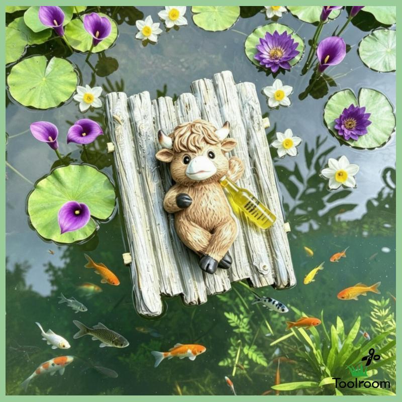 [Toolroom] Bovine รูป Raft เครื่องประดับ Weathered Bovine ตุ๊กตาเครื่องประดับขนาดกะทัดรัดสําหรับ Aqu