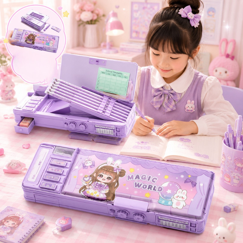 JIE HOME กล่องดินสอรุ่นใหม่ พร้อมล็อครหัส สวยน่ารักลายการ์ตูนน่ารัก พร้อมส่งในไทย