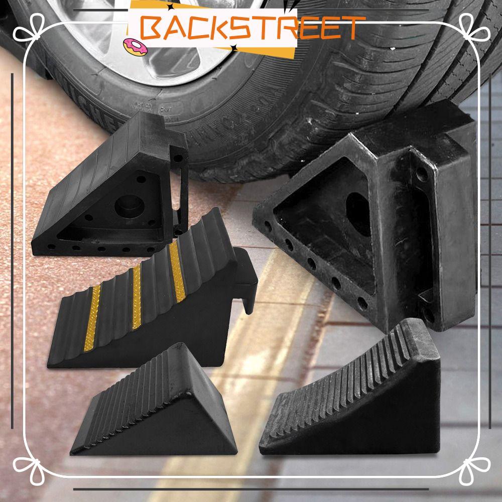 BACKSTAGEREAT ล้อ Chocks, สีดําทนทานยางยาง Slips Stopper, แบบพกพาสามเหลี่ยม Slope Design Heavy Duty 
