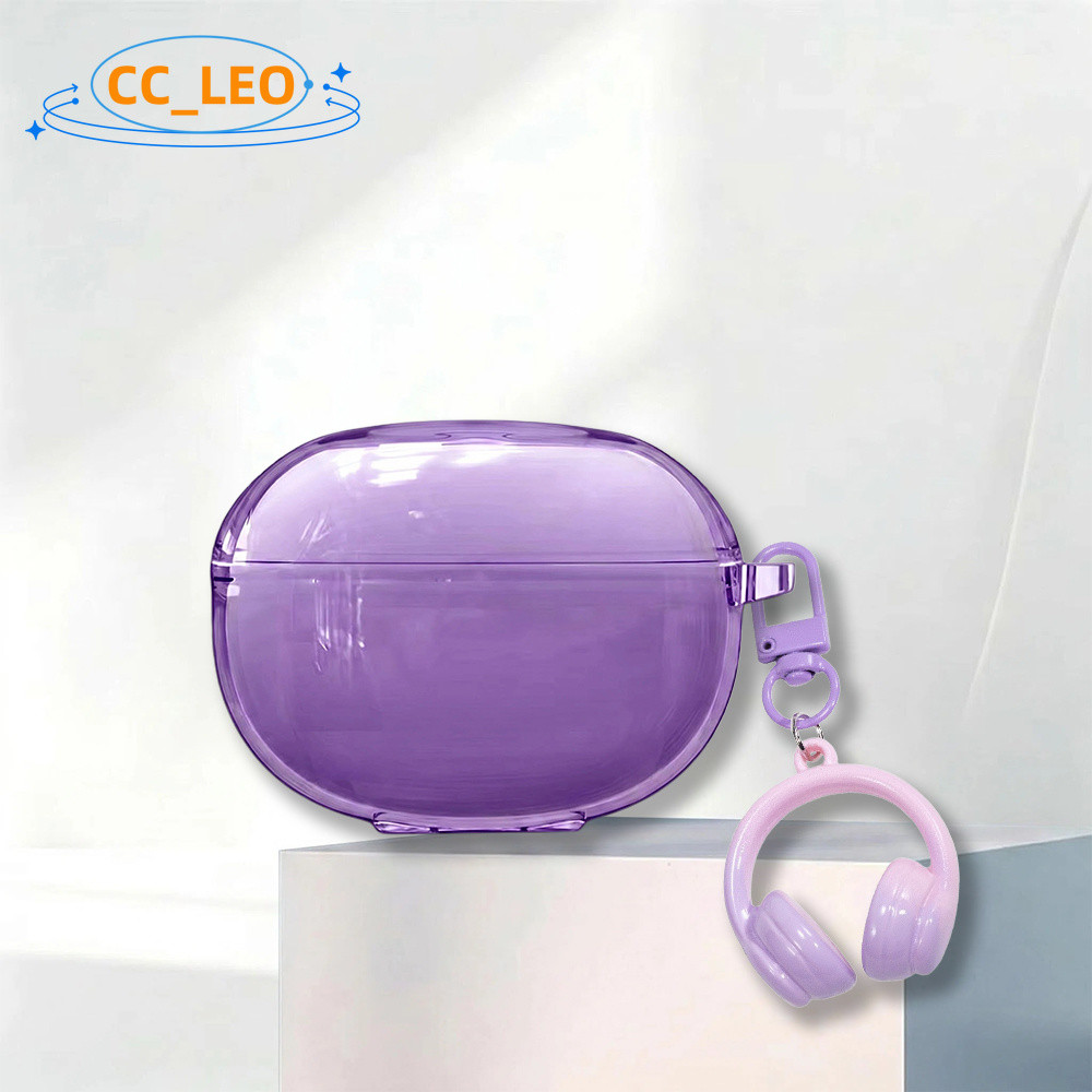 Suitable for QCY Crossky C30 Case Cute Keychain Pendant QCY Crossky C30S Clear Soft Case Shockproof 