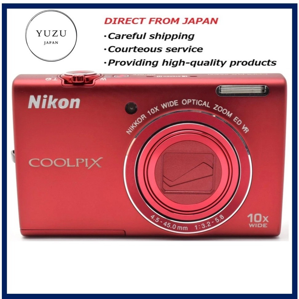 Pre-owned Product Nikon COOLPIX S6200 16.0MP Digital Camera Brilliant Red 10x Optical Zoom Wide VR R