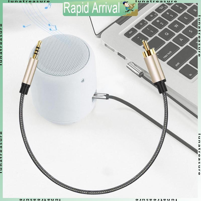 Lun RCA ถึง 3 5 มม.ชาย RCA ถึงสาย AUX ถักสาย RCA สเตอริโอสาย สาย RCA