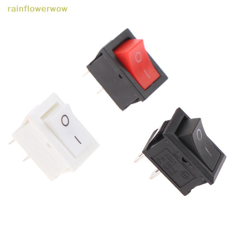 C&B 10 ชิ้น 2Pin 21X15 มิลลิเมตร Roer สวิทช์ 6A/250VAC สวิทช์เปิด-ปิดสีแดง Bla สีขาว (th)