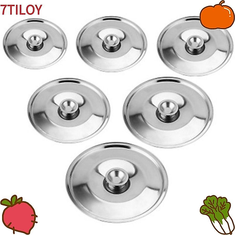 7TILOYSHOP ฝาปิดหม้อ, สแตนเลส 10-24 ซม.ฝาหม้อกลม, Universal Thicken เปลี่ยนฝาปิดอาหารในครัวอุปกรณ์ครัว