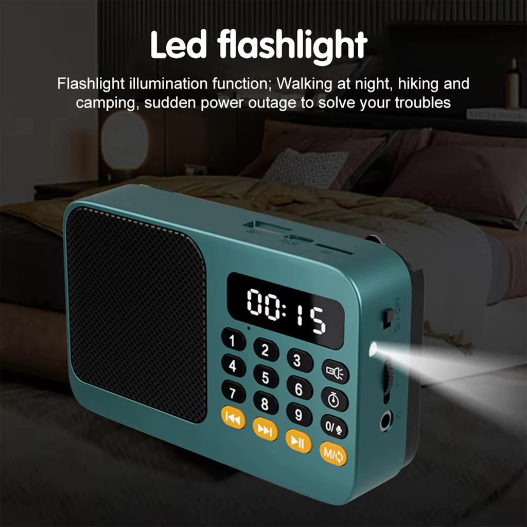 ✨local delivery✨ ลำโพงพกพา วิทยุ FM Bluetooth 5.0 บันทึกเสียง ไฟLED เล่นTF/USB ใช้งานง่าย จัดส่งไว