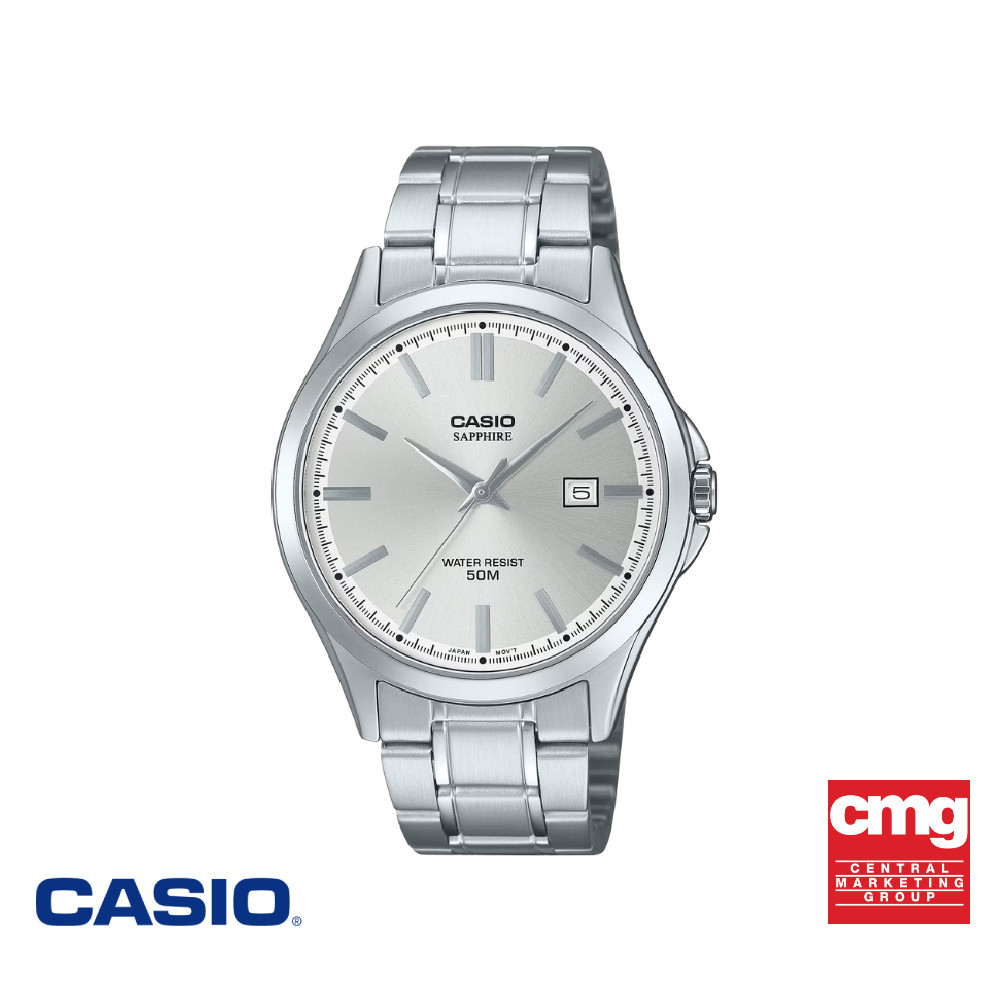 CASIO นาฬิกาข้อมือ รุ่น MTS-115D-7AVDF สายสแตนเลสสตีล สีเงิน