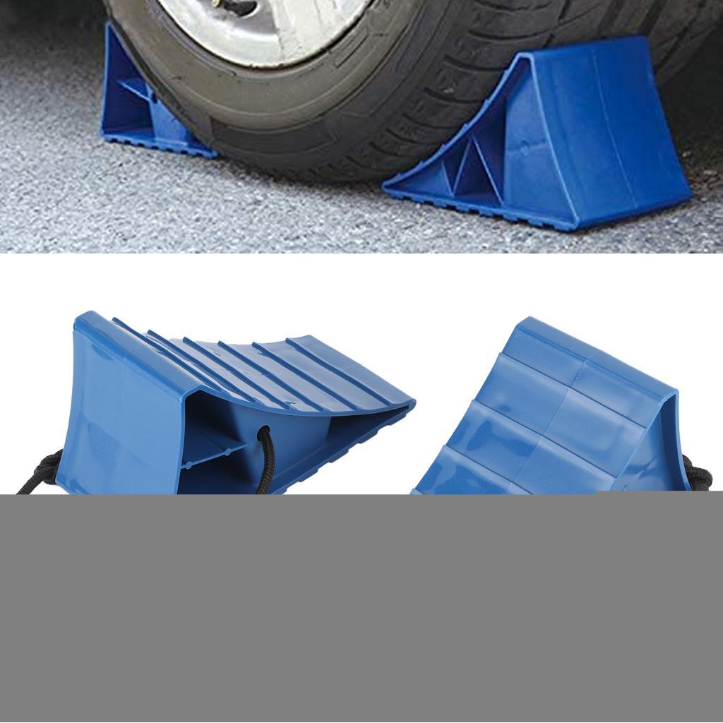 Luocute 2 ชิ้น Heavy Duty ล้อยาง Chock บล็อก 4.1 x 3.7 7.9in จุกสําหรับ Travel Trailer RVs รถบรรทุก 