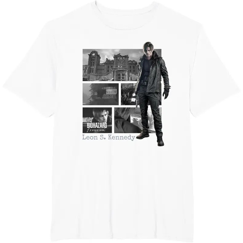 [สินค้าพร้อมส่ง] เสื้อยืดเกมสยองขวัญ Resident Evil Requiem ลาย Leon S. Kennedy สไตล์ Remake จาก RE4 