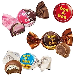[แพ็ค 2 กล่อง] bonobon บอนโอบอน ขนมสอดไส้ช็อกโกแลต 336กรัม (14กรัมx24ชิ้น) (น้ำตาล)