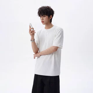 เสื้อยืดฮันรี่ลำบุตร สไตล์เกาหลี สไตล์โอลด์มันนี่ ผ้านุ่มเนียน สีพื้นแขนสั้น สวมใส่ได้ทั้งชายหญิง ใส่ง่ายจับคู่ได้ทุกชุด