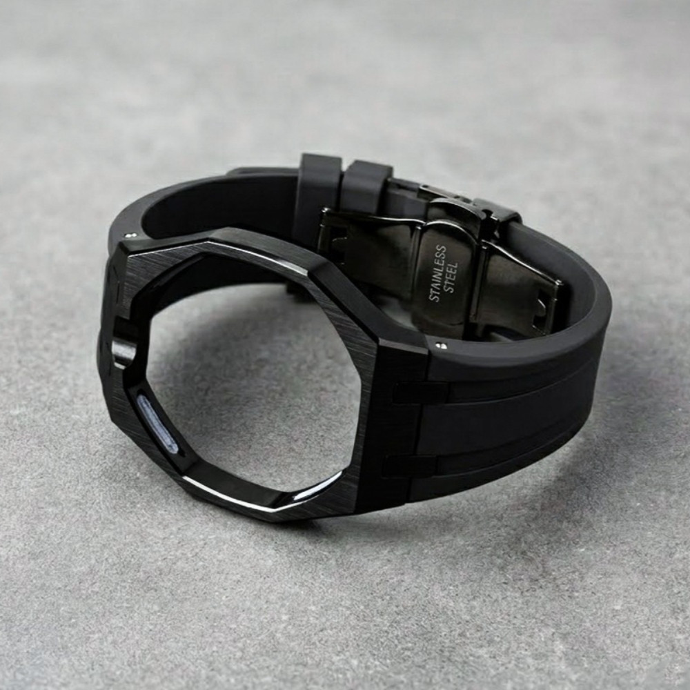 สายซิลิโคนหัวเข็มขัดผีเสื้อสําหรับ AP X Swatch Royal Pop Pocket Watch Changer to นาฬิกาข้อมือเคสโลหะยาง Watchstrap