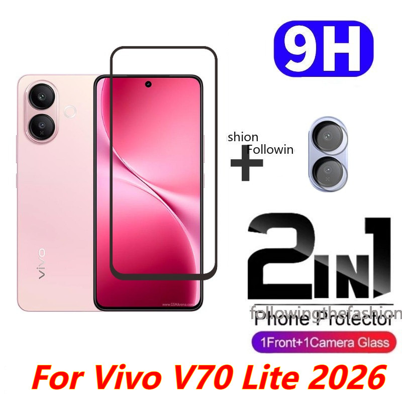 2 in 1 ป้องกันหน้าจอสําหรับ Vivo V70 Lite 5G 2026 vivo V70 V70 Lite FE 4G 5G 2026 Full Coverage HD ก
