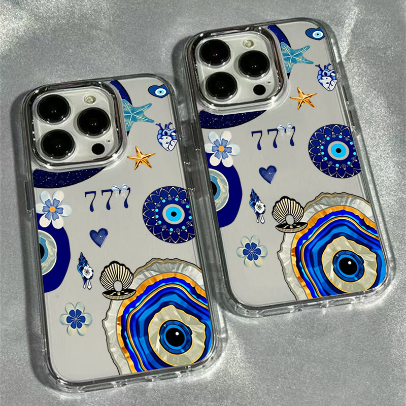 Evil Eye Collage Texture รูปแบบเคสโทรศัพท์สําหรับ iPhone 17 Pro Max 16 15 14 13 12 11 Pro 16E 17E X XR XS 7 8 Plus Air Cover