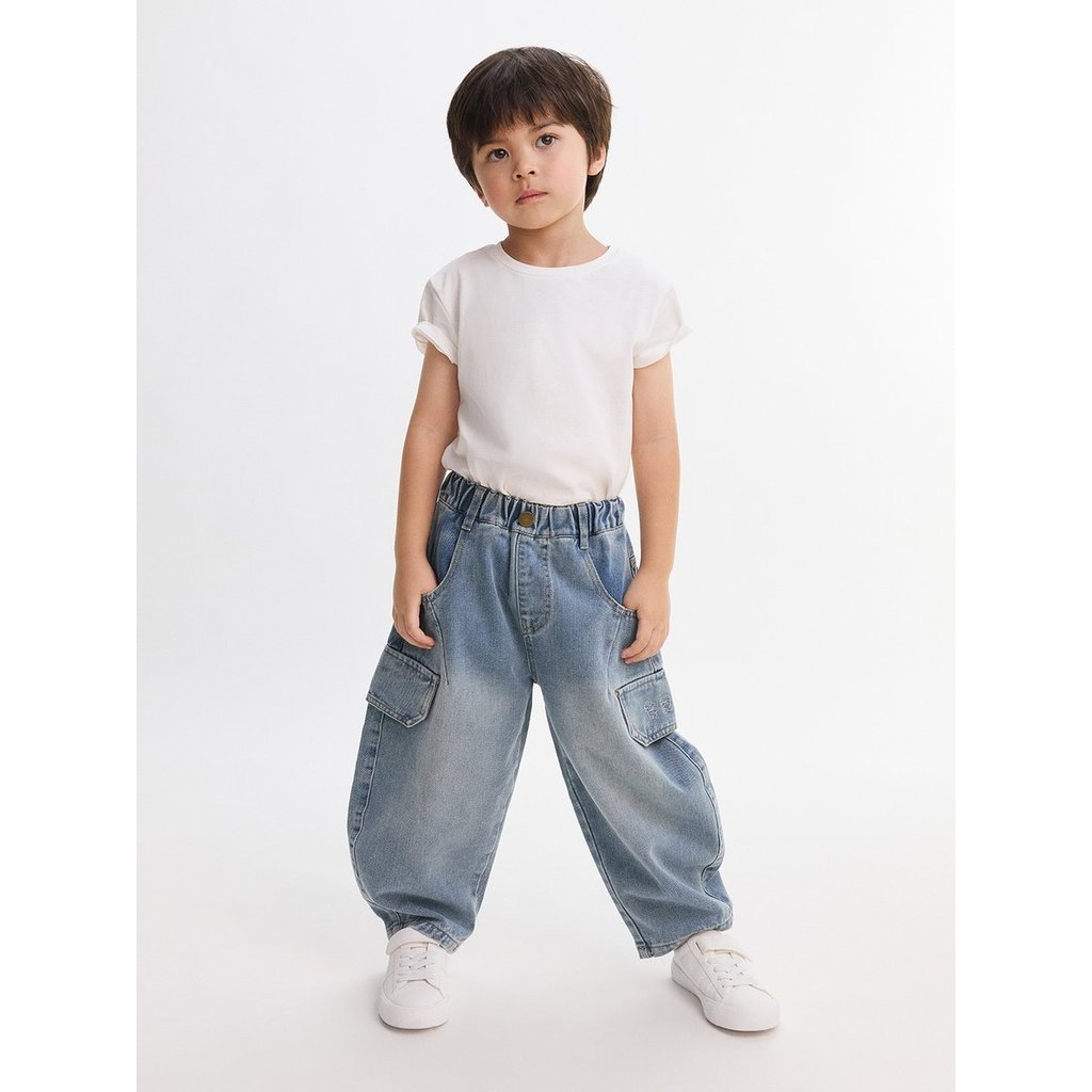 [Pomelo] กางเกงยีนส์จ็อกเกอร์มีกระเป๋าข้าง / Cargo Pocket Denim Pants