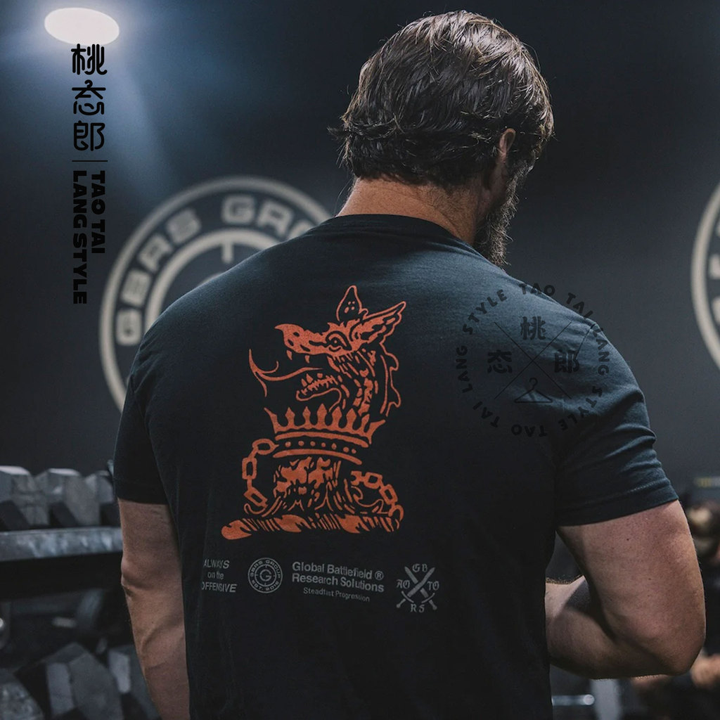 American Fitness Training GBRS Group Evil One เสื้อยืดคอกลมยุทธวิธีผ้าฝ้าย 100% แขนสั้นผู้ชาย