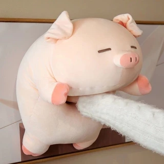 หมูน่ารักนุ่มสุดๆ ตุ๊กตาหมูขนฟูเล่นนอนกอด หมอนข้างสุดซอฟต์ให้สาวกอดนอนหลับฝันดี ของขวัญวันเกิดสุดเพอร์เฟกต์