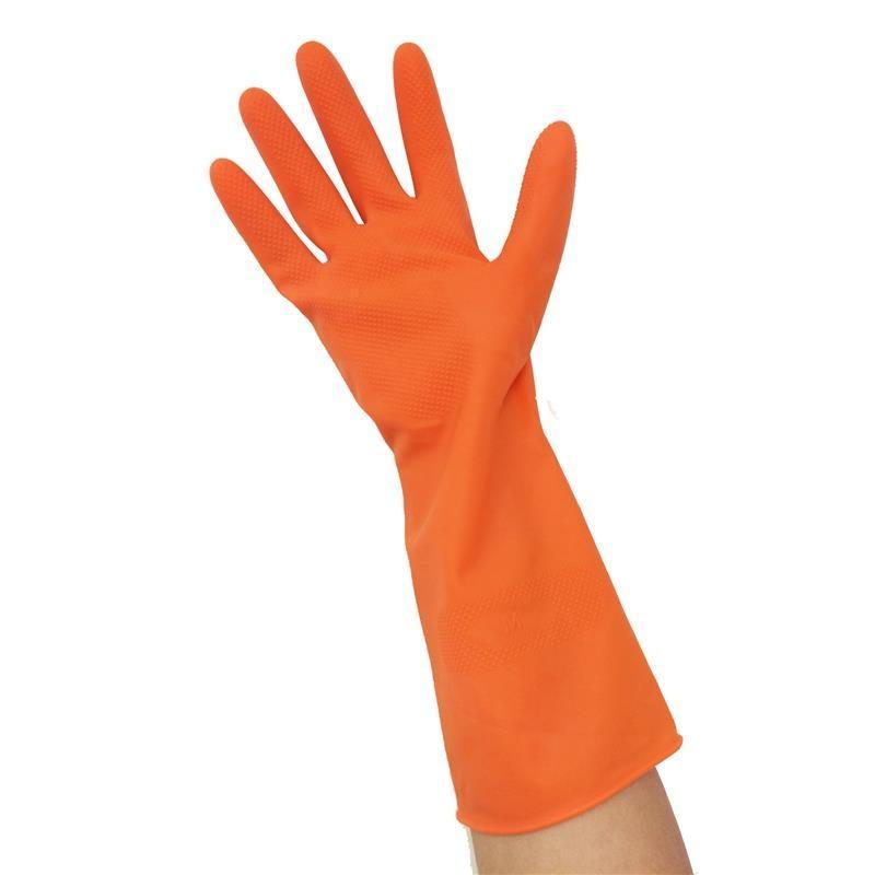RHINO ถุงมือยางอเนกประสงค์ รุ่น 938-M1D สีส้ม ไซส์ M (กล่อง 12 คู่)