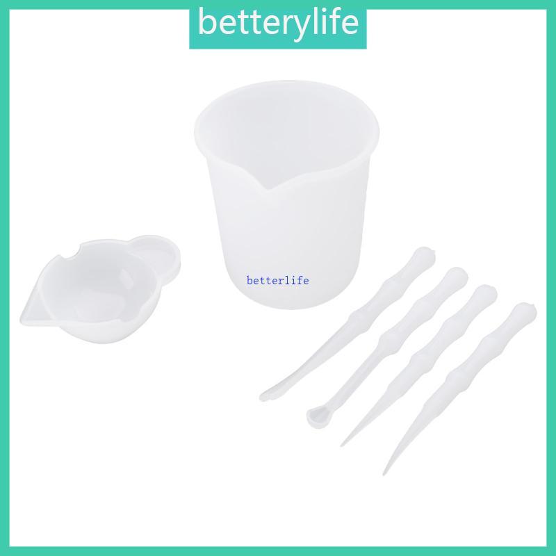 BTF 4 ชิ้นชุด 100 มล. ถ้วยผสมสําหรับเรซิ่น DIY หัตถกรรมเครื่องประดับทําสีเท