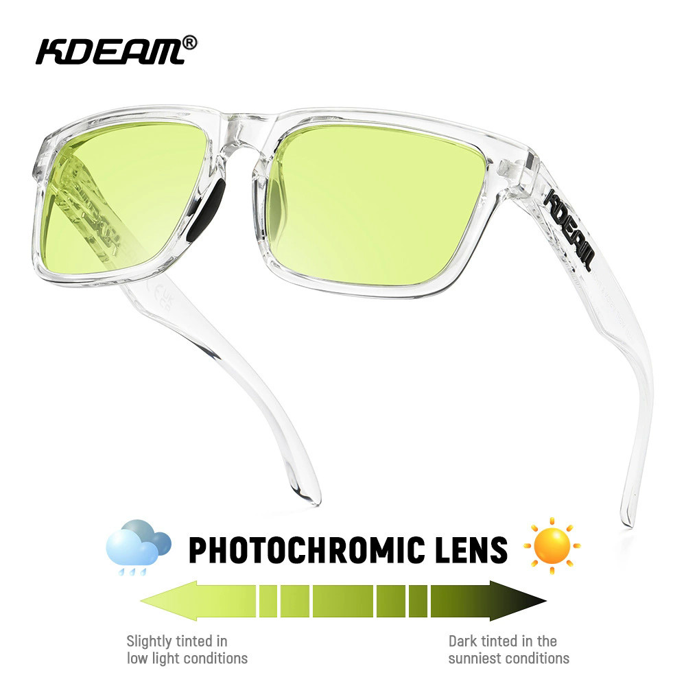 KDEAM แว่นตากันแดด Photochromic สําหรับผู้ชายผู้หญิงเลนส์ Transition แว่นตากันแดดเปลี่ยนสีได้เลนส์ที
