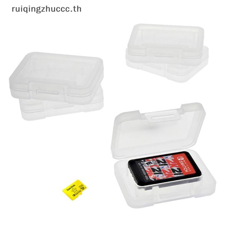 [ruiqingzhuccc] 10 ชิ้นแบบพกพาเกมเดี่ยวเฉพาะ TF Card Storage Holder Mini Case ป้องกันกล่องใสสําหรับ Switch Lite OLED [TH]