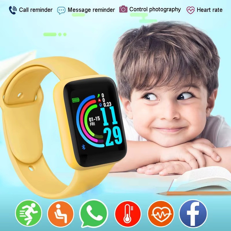 ใหม่สมาร์ทวอท์ชเด็กบลูทูธฟิตเนส Tracker Macaron Smartwatch สําหรับผู้ชายผู้หญิงความดันโลหิตสร้อยข้อม