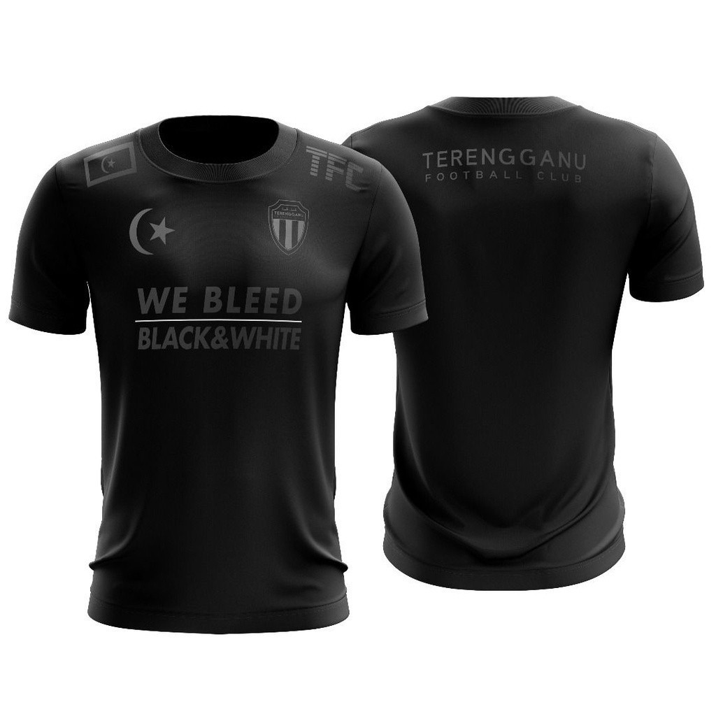 ขายร้อนระบายอากาศสบายพัดลมลําลองแขนสั้นเสื้อยืด Terengganu TFC โลโก้พิมพ์ลูกเรือคอ