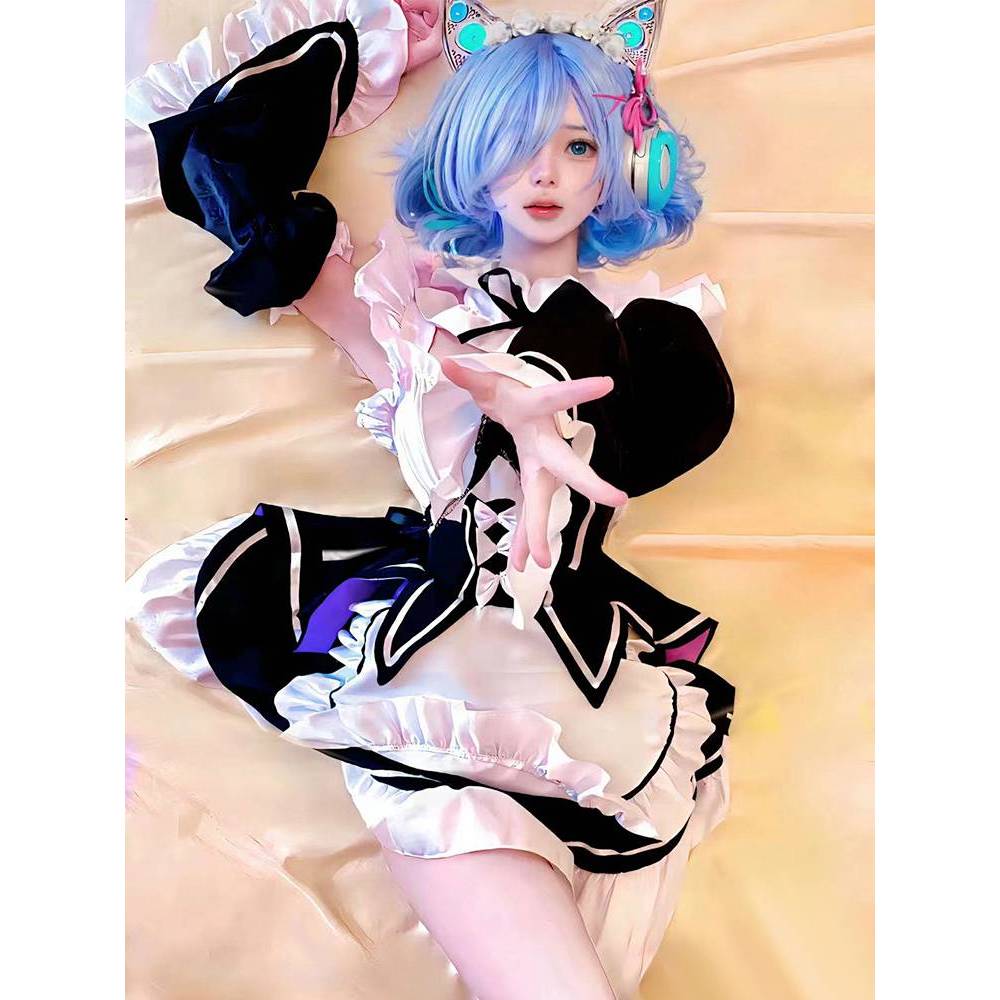 Maid Costume Maid from Scratch Otherworld Life Cosplay Ram REM Costume xzaO