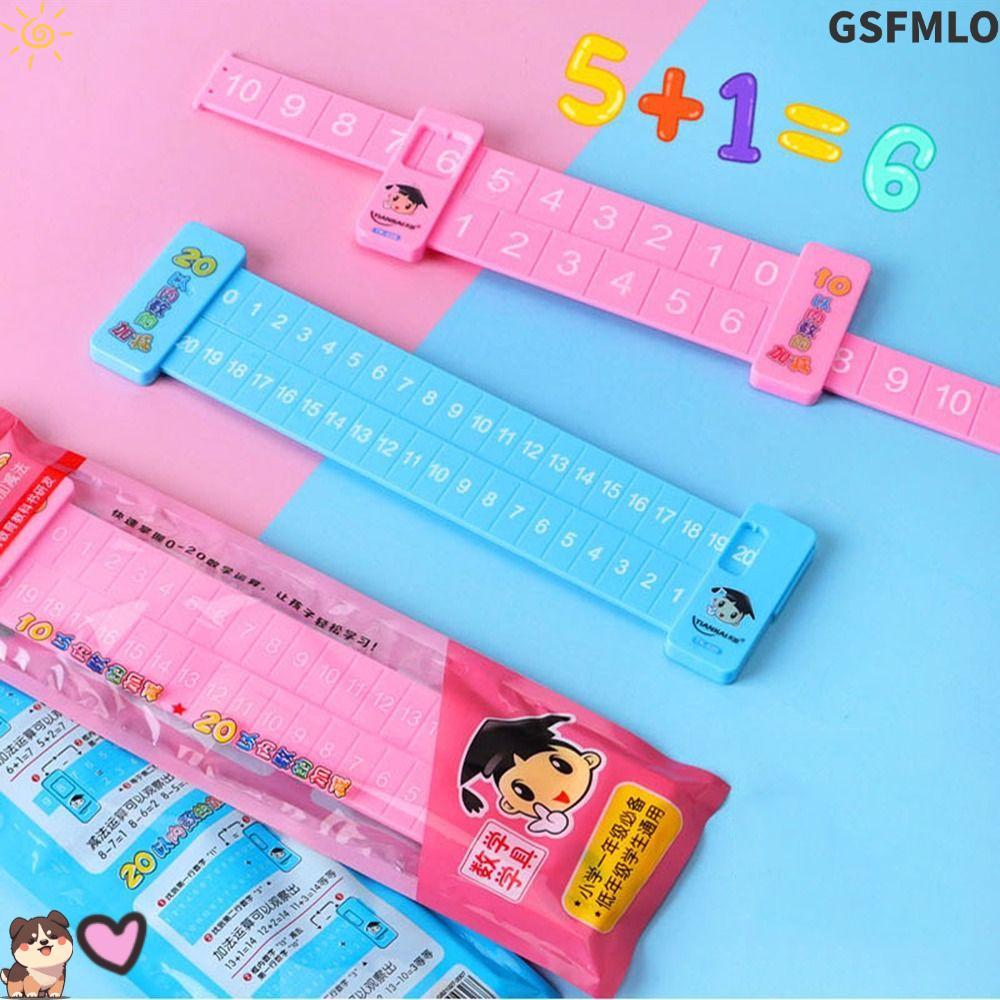 GSFMLO ไม้บรรทัดลบ,สีชมพู/สีฟ้า ภายใน 20 คณิตศาสตร์สาธิตไม้บรรทัด,คุณภาพสูงแบบพกพาการสอนสาธิตพลาสติกบวกไม้บรรทัดอุปกรณ์การเรียน
