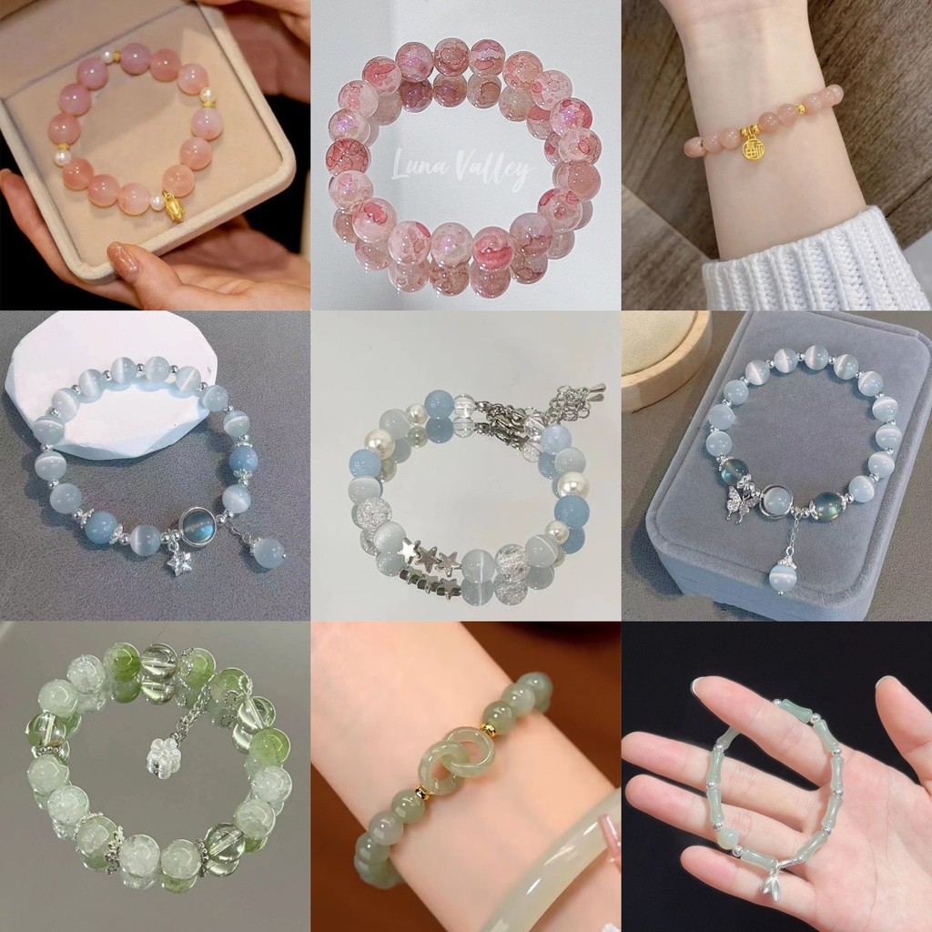 แฟชั่นหลากสีโปร่งแสงลูกปัดสร้อยข้อมือเสน่ห์อินเทรนด์เครื่องประดับมือทุกวัน
