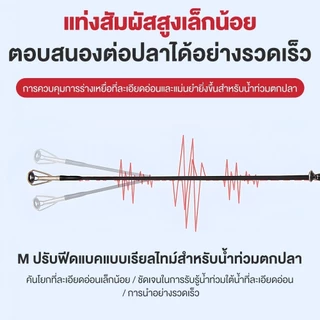 คันหน้าดิน 6-10 ฟุต คันเบ็ดอาชิโน่ คันอาชิโน่โลคอล คันเบ็ดตกปลา 2 ท่อน คันไฟเบอร์ผสมกราไฟต์ สปิน