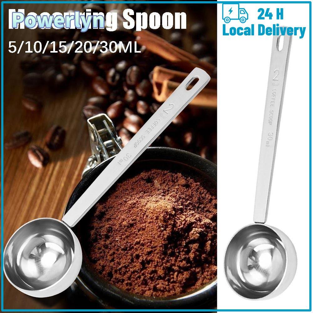 POWERLYN Coffee Scoop, 5/10/15/20/30ML ผสมผสานช้อนตวง, ทนทาน Thicken Stainless Steel Tablespoon Coff
