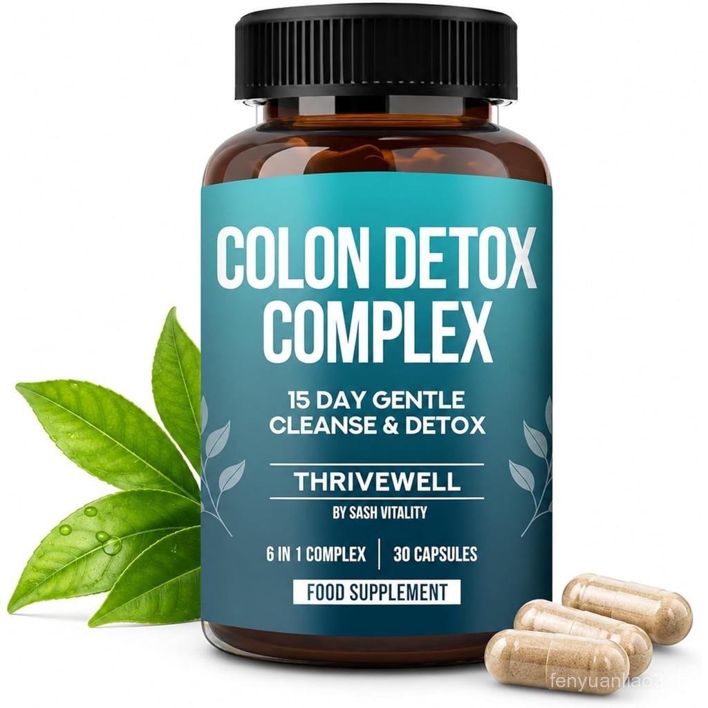 Sash Vitality Colon Detox Complex 15 วัน Colon Cleanse Detox พร้อมโปรไบโอติกและไซเลี่ยมฮัสค์ผงสําหรั
