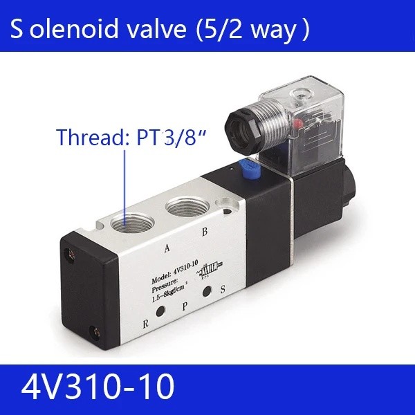 Good qualty 5 พอร์ต 2 ตําแหน่งโซลินอยด์วาล์ว 4V310-10,มี DC24v,DC12V,AC24V,AC110V,AC220V Y