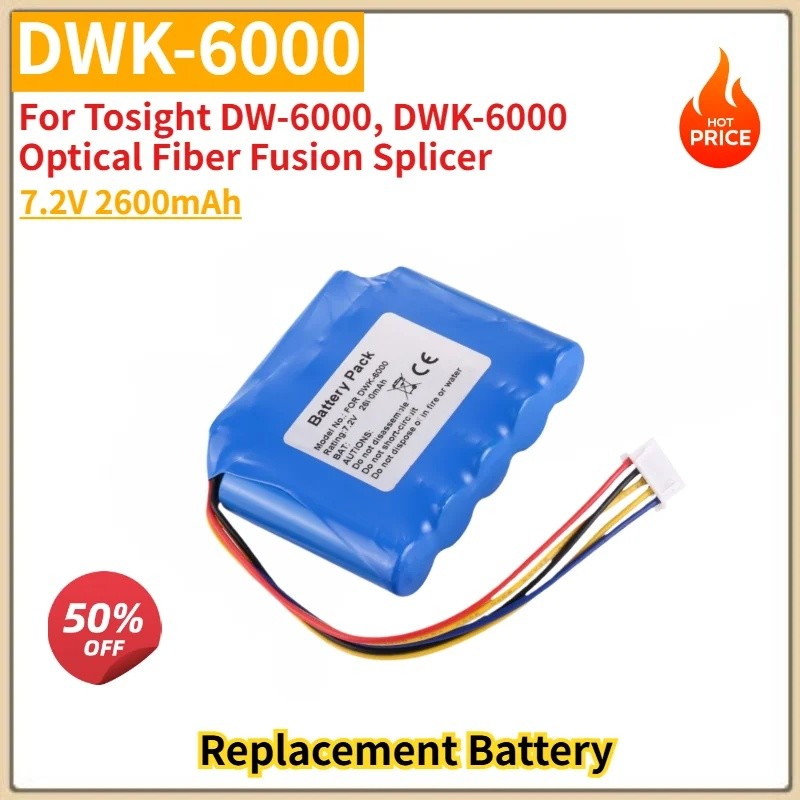 100% ใหม่คุณภาพสูง 7.2V 2600mAh เปลี่ยนแบตเตอรี่สําหรับ Tosight DW-6000, DWK-6000 Optical Fiber Fusi