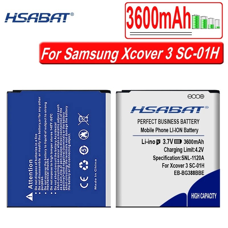 HSABAT EB-BG388BBE 3600mAh แบตเตอรี่สําหรับ Samsung Galaxy Xcover 3 G388 G388F G389F G388D N533 SC-0