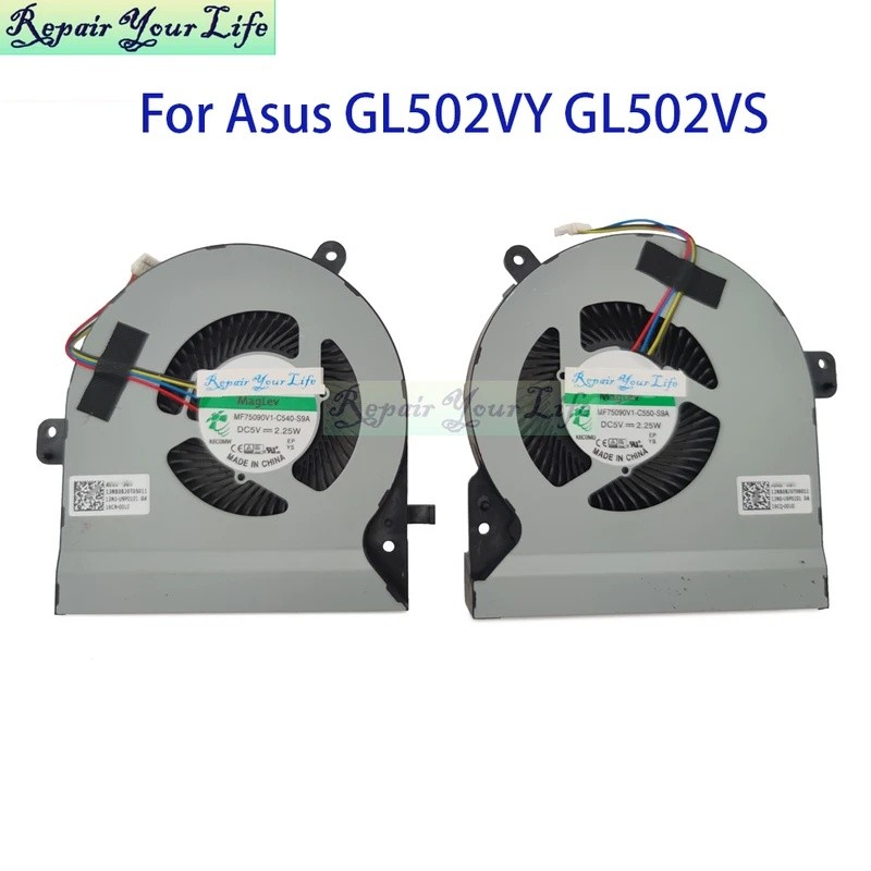 แล็ปท็อประบายความร้อน CPU GPU พัดลม Cooler สําหรับ ASUS ROG Strix GL502 GL502VS GL502VY MF75090V1-C5