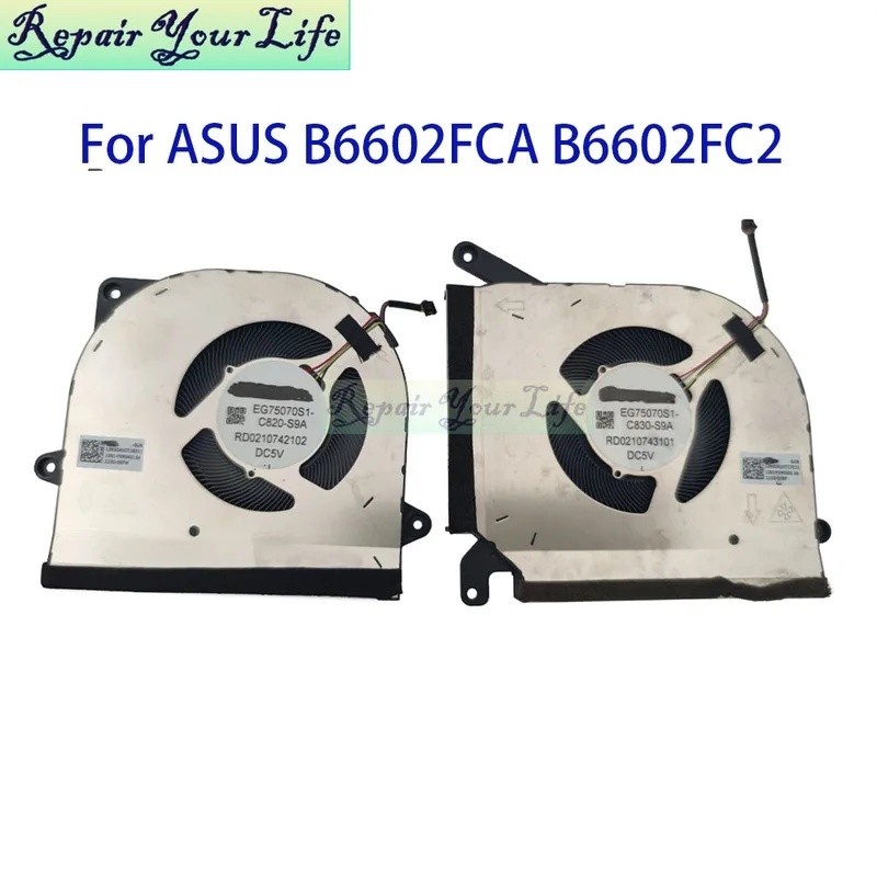 CPU GPU พัดลม Cooler สําหรับ ASUS ExpertBook B6 Flip B6602FCA B6602FC2 EG75070S1-C820 C830-S9A 13NX0