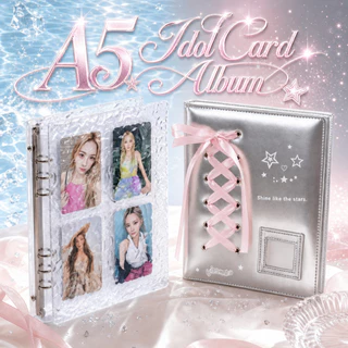 แฟ้มAcrylicคลื่นน้ำ (แฟ้ม+ไส้) แฟ้มMetallic Ribbon (เฉพาะแฟ้ม) อัลบั้มการ์ดไอดอล ขนาดA5 4ช่อง 6ห่วง ดีไซน์สวย