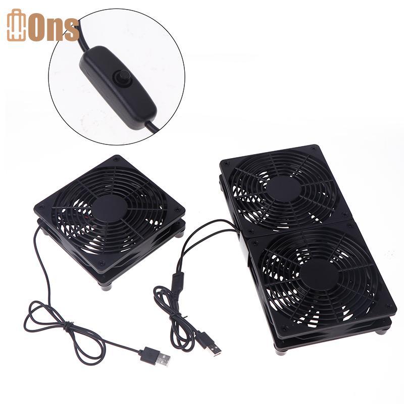 Ons 120 มม. DC12V USB Powered Cooling Fan Set พร้อมสวิตช์สําหรับเราเตอร์โมเด็มตัวรับสัญญาณ PC ที่