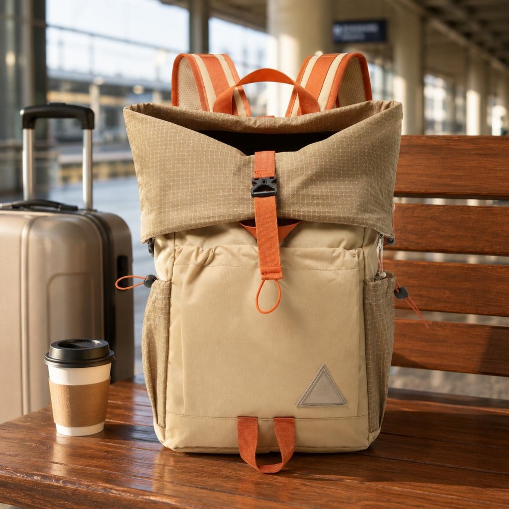 Flap Top กระเป๋าเป้สะพายหลังสายรัดเบาะเดินป่า Daypack เดินป่า Rucksack ความจุขนาดใหญ่กระเป๋าเดินทาง 